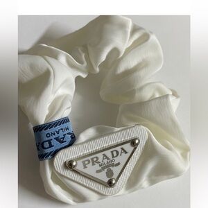 White Silk Hair Scrunchie